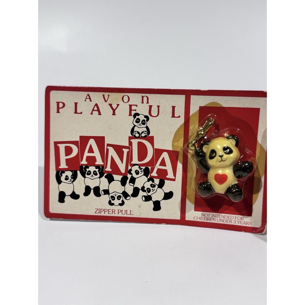 Vintage Avon Playful Panda Zipper Pull 1984 NEW Sealed